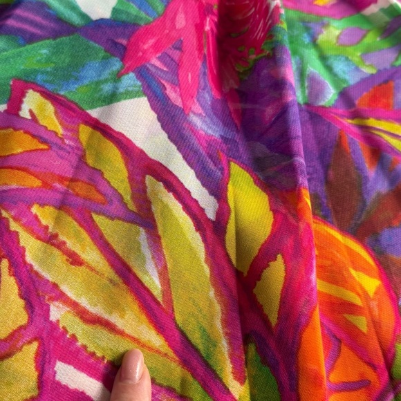 Ralph Lauren Tropical Floral Multi-Color Lined Faux Wrap Skirt 8 Workwear Office - Picture 10 of 10